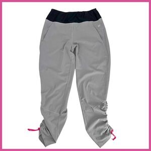EleVen by Venus Williams (Small - EUC) Gray Ruched Joggers with Pink Accents